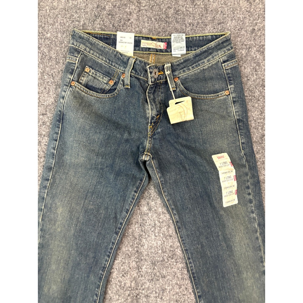 Levi's 518 Boot Cut Stretch Jeans Womens Size 7 Long NWT Blue Denim Y2K Low Rise - Picture 7 of 11